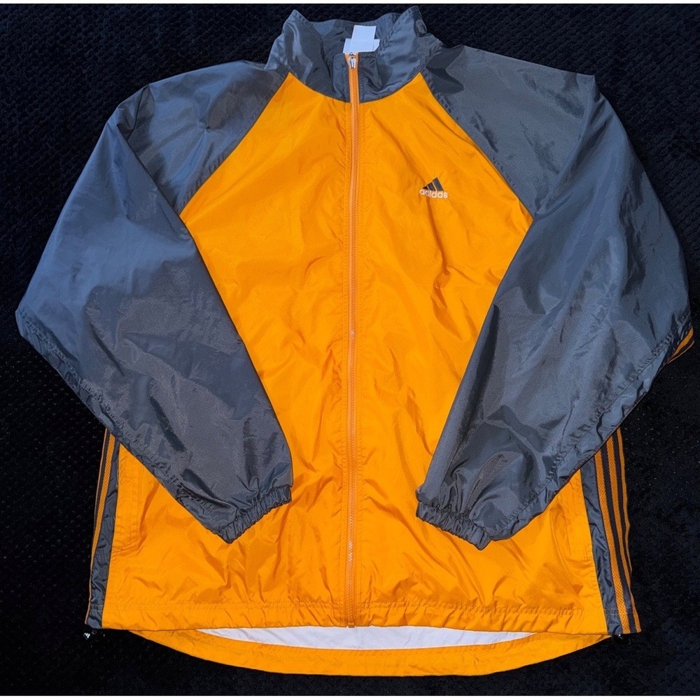 Adidas Mens Full Zip Wind Breaker Jacket Tech Shell Size 2XL